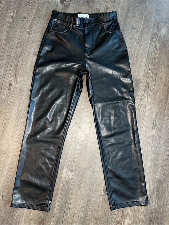 Abercrombie & Fitch Pants - Abercrombie & Fitch Black Faux Leather Straight Leg Pants